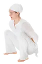Squats, Crow, Pose, Feet Shoulder Width, Hands On Hips, Chanting